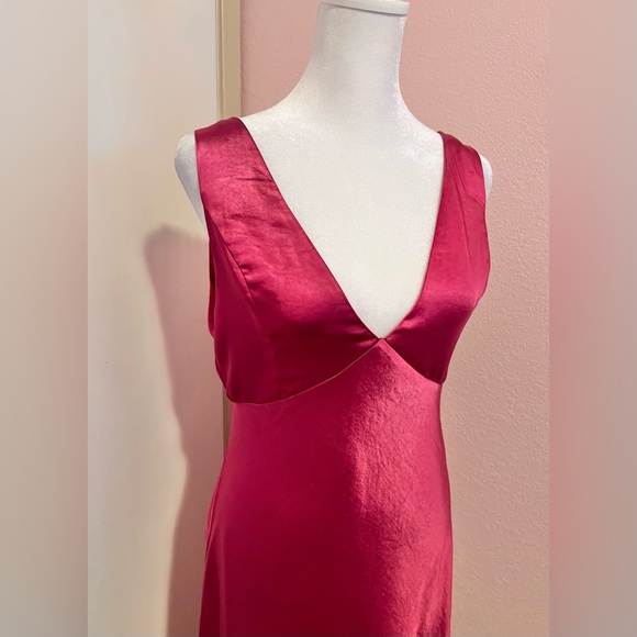 Lulus Incredible Love Magenta Satin Cowl Back Midi Slip Dress - Picture 3 of 16